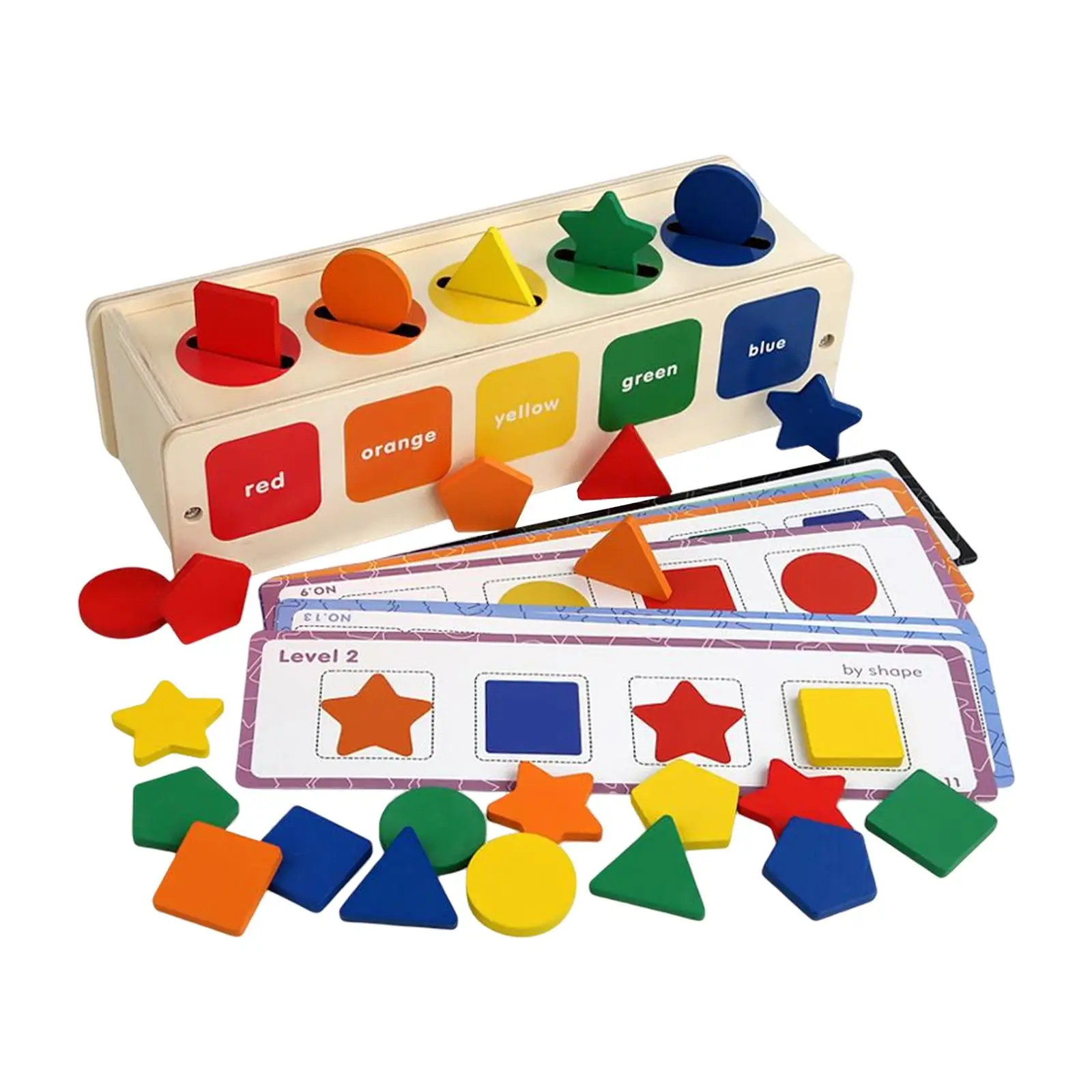 Montessori Wooden Shape and Color Sorting Toy Early Educational Toys Block Puzzles Preschool Learning Toy for Birthday Gifts