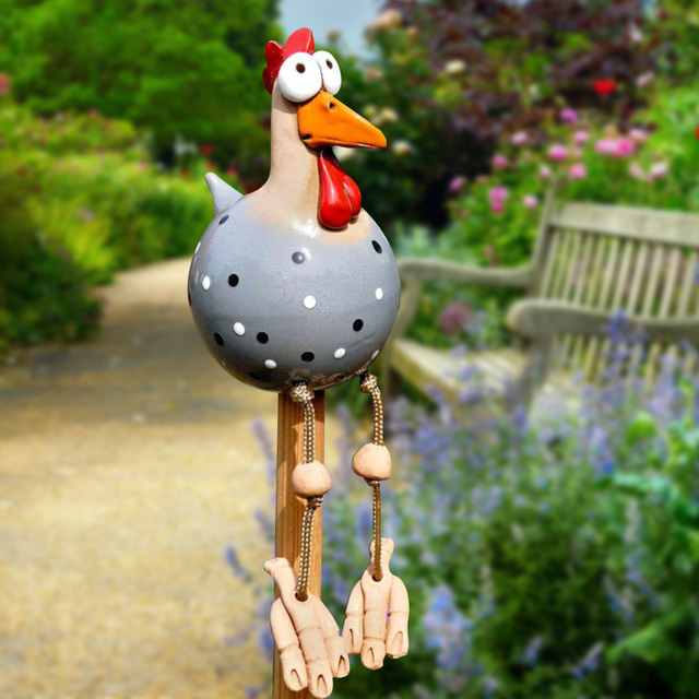 Funny Grey Chicken Chicken Garden Sculpture 14