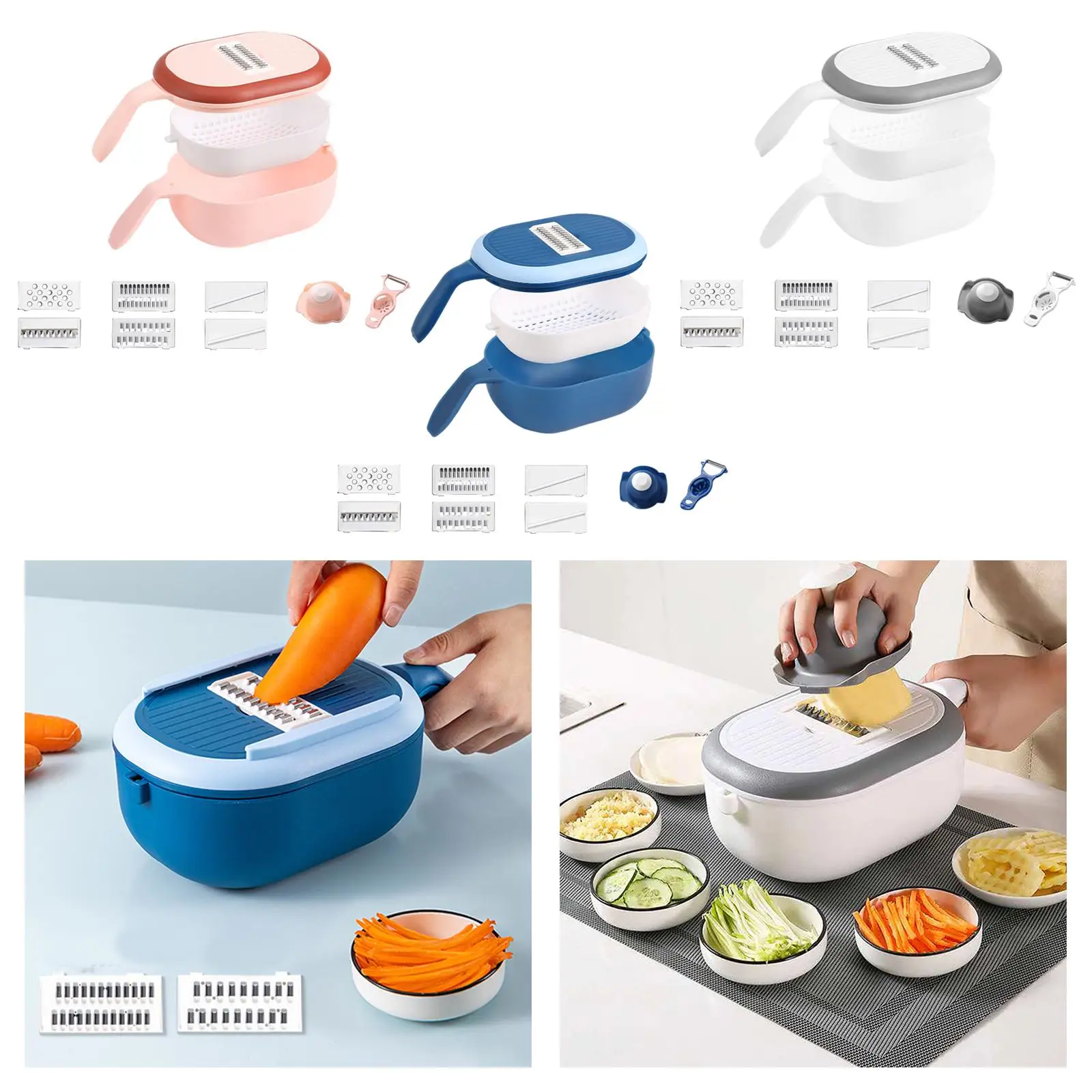 Mandoline Slicer Cutter Grater and Storage Container for Tomato Kitchen