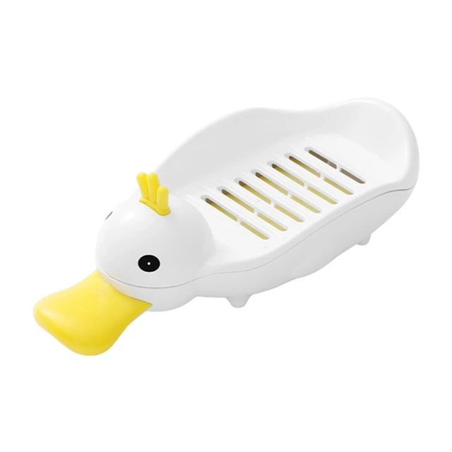 1pc White Duck-shaped Soap Dish For Bathroom