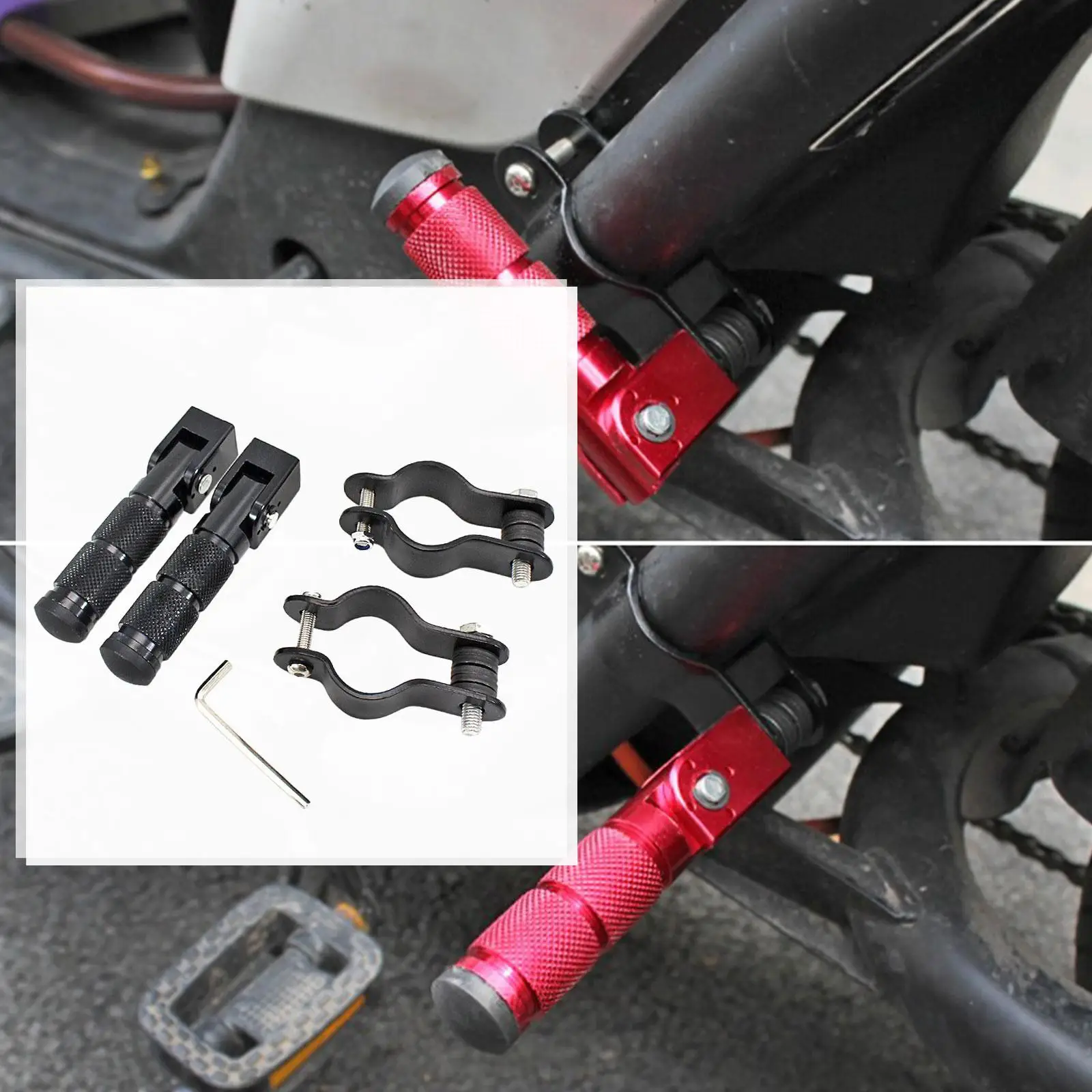 Universal Foot Pegs Folded Non-Slip Cycling  Bikes with Brackets
