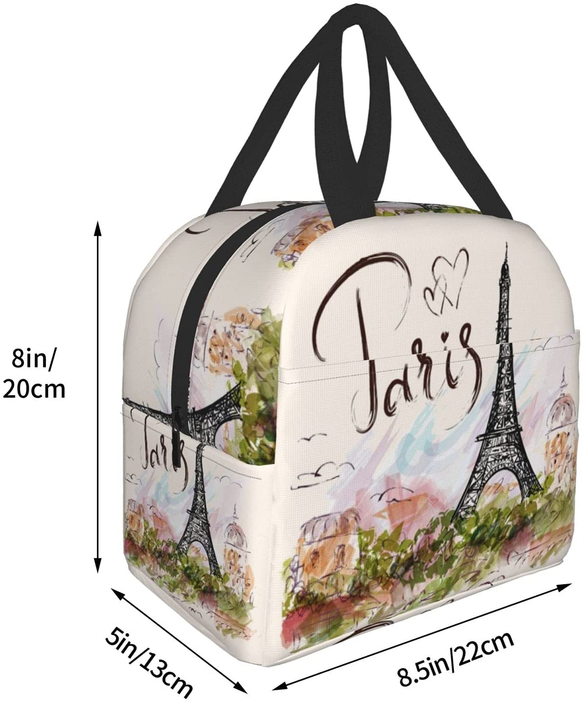 paris torre eiffel almoço sacos para mulher menino menina reutilizável isolado lancheira adequado viagem trabalho piquenique praia escritório cooler