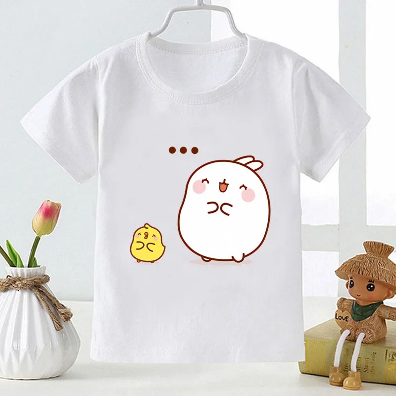 Title 17, Molang et Piupiu imprimé dessin animé T-shirt p...