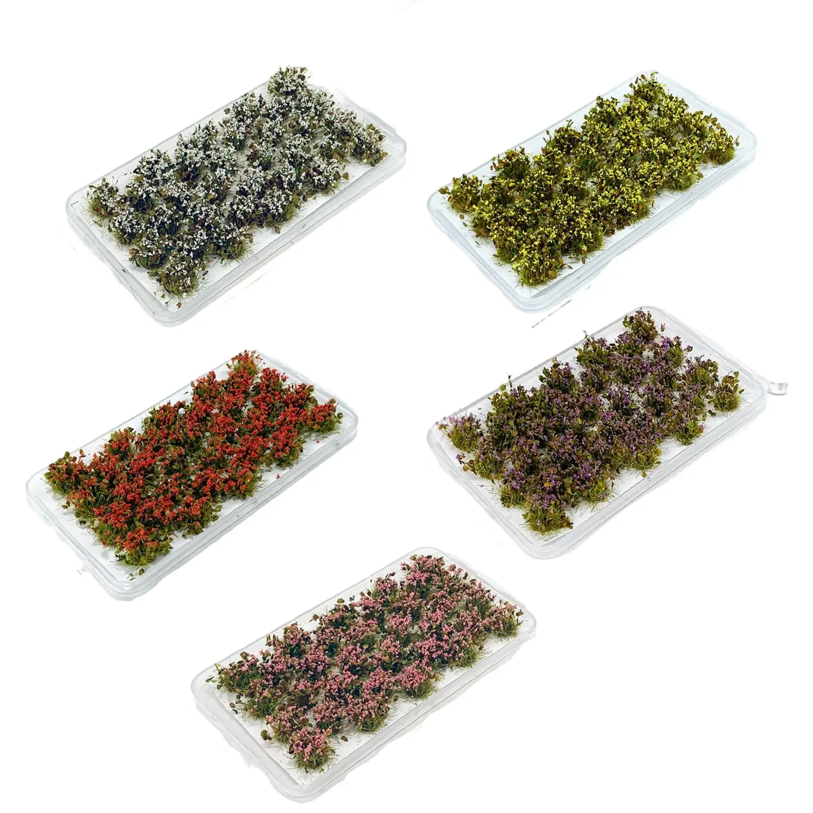 32x Miniature Flower Bushes Static Grass Model for Sand Layout Model Railway Scenery Dioramas Layout Sand Table Doll House