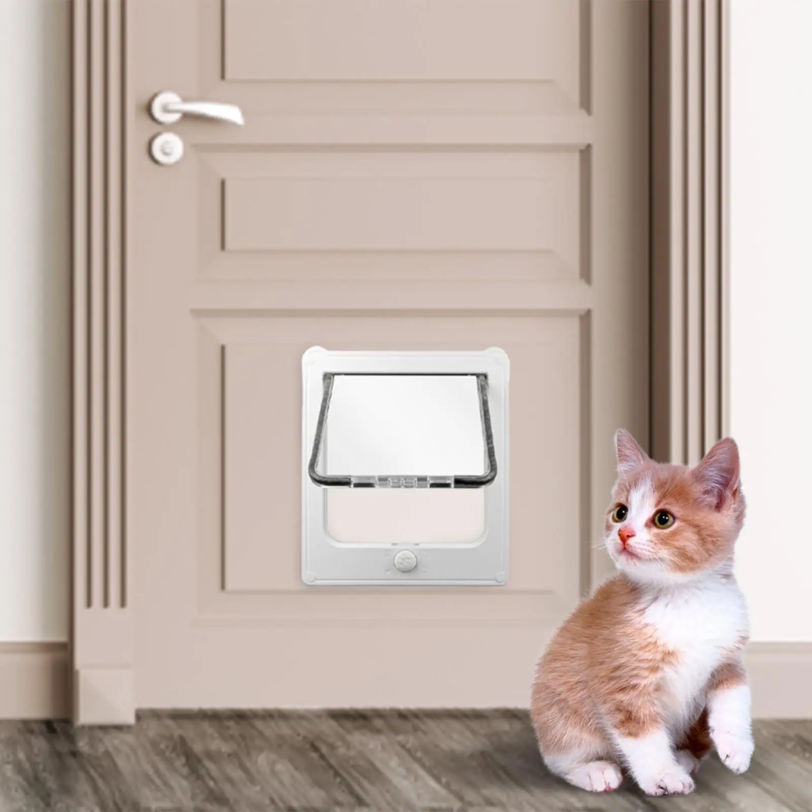 Four Lock Way Locking Cat Doors Window Gate Dog Supplies Replacement Flap Pet Flap Door Small, Medium Window & Wall Pet Feeder