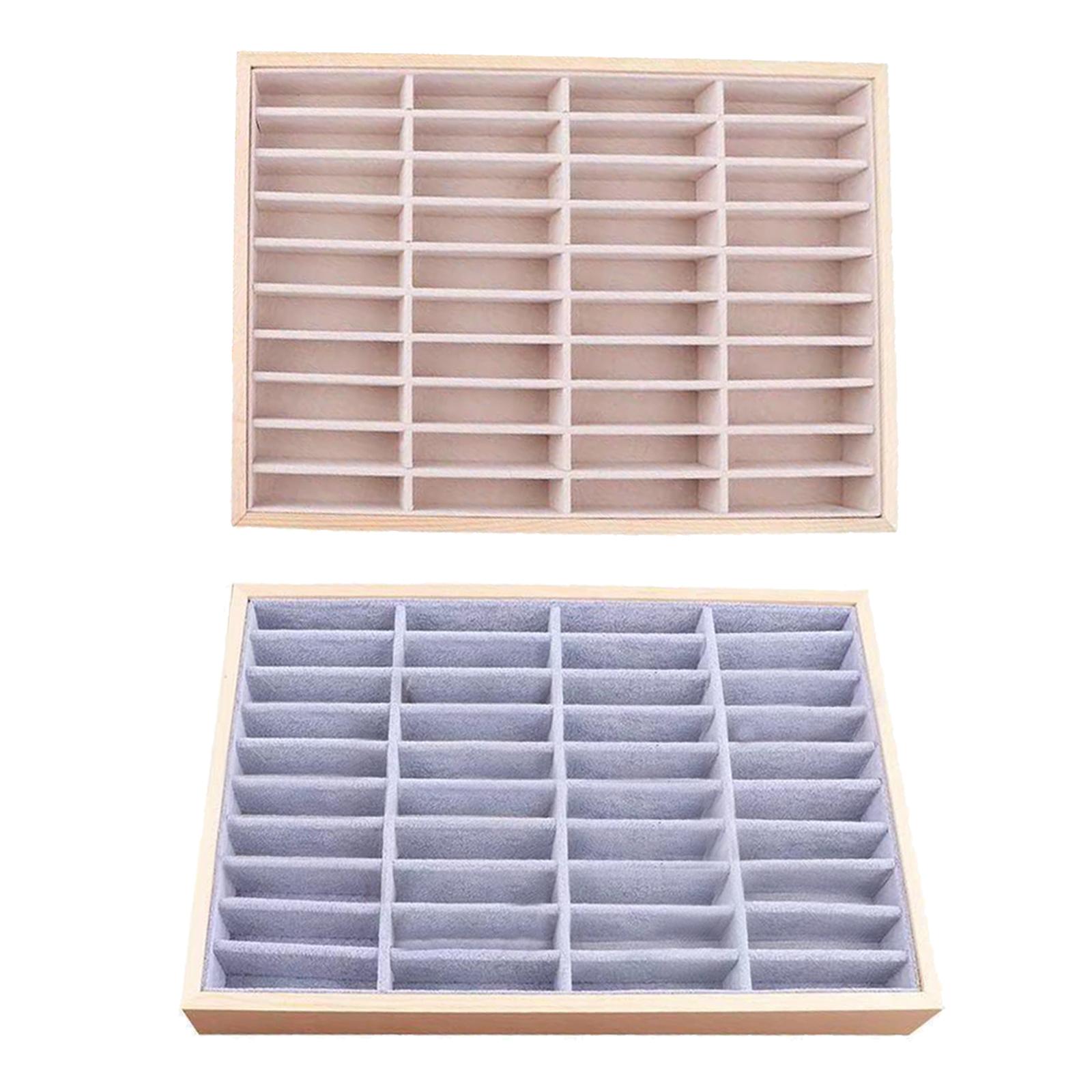 40 Grid Jewelry Display Organizer Box Holder Storage Tray Case Earring