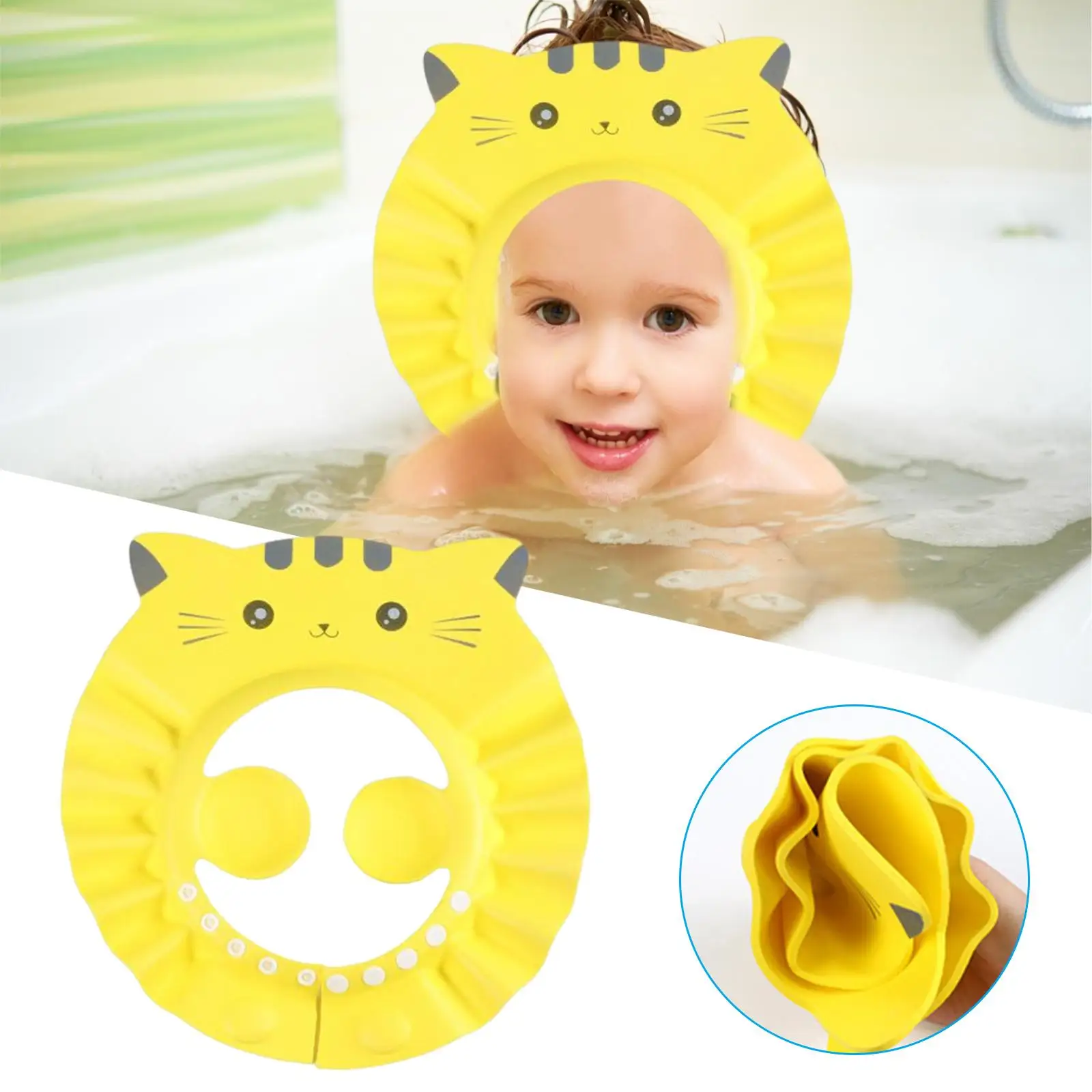 Adjustable Baby Shower Hat, Soft Shampoo Hat, Shower Caps, Ears  Waterproof Bath Head Cover for 0-10Years Old Toddlers Baby