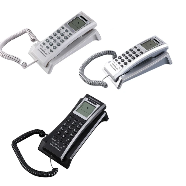 Teléfono fijo Teléfono con cable Teléfono montable en pared Teléfono fijo  tamaño mini Teléfono con alimentación línea - AliExpress