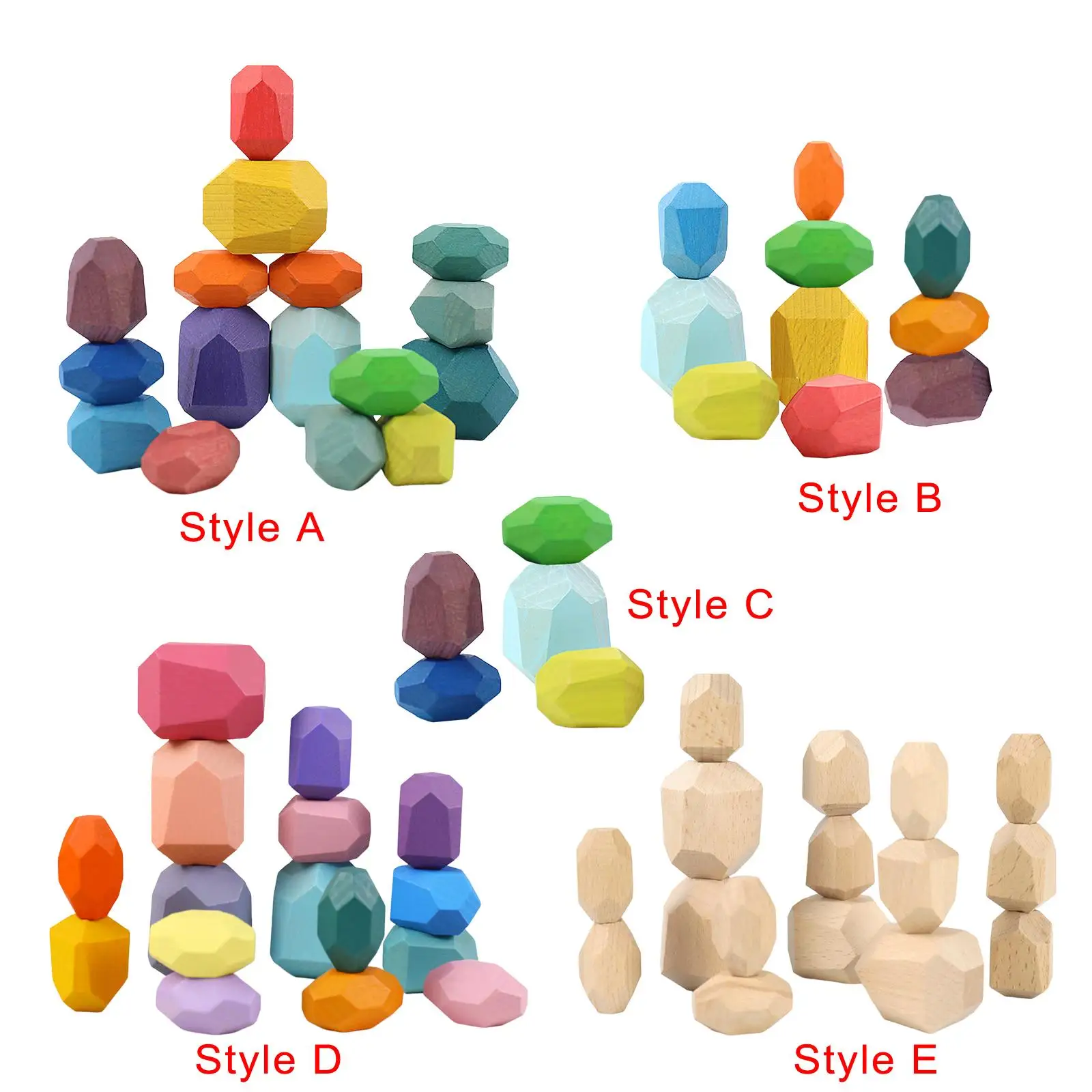 Wooden Balancing Stacking Stones Montessori Puzzle Toys for 3 Years up Kids