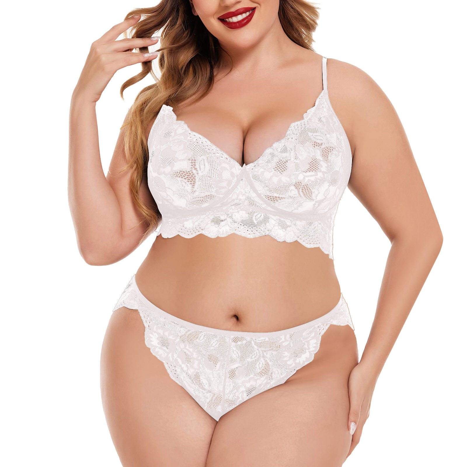 Plus size women underwear sexy lingerie lace brassiere female