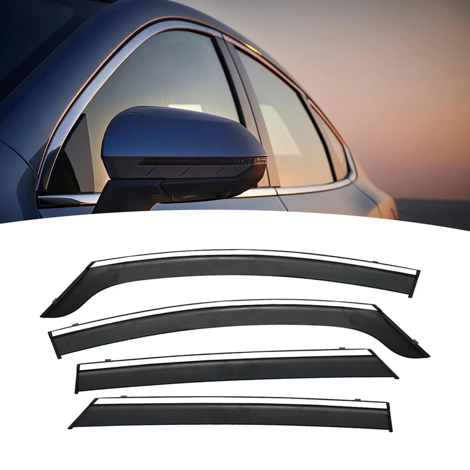 4 Pieces Side Window Shade Wind Air Deflector for Byd Dolphin