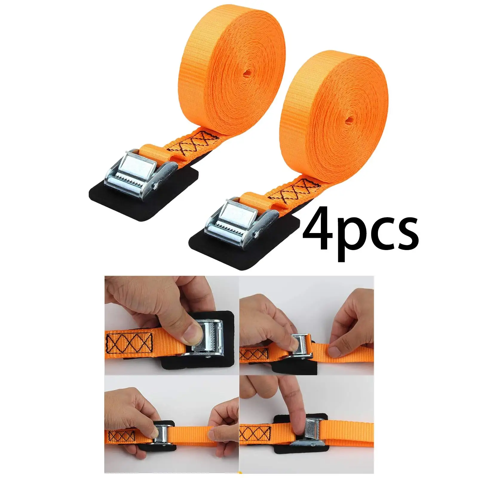 Orange tie Straps Lashing Straps 2.5Cmx6. Motorcycle, , Trucks,Trailer,Dirt Bikes , Adjustable cam Buckle Durable Sturdy