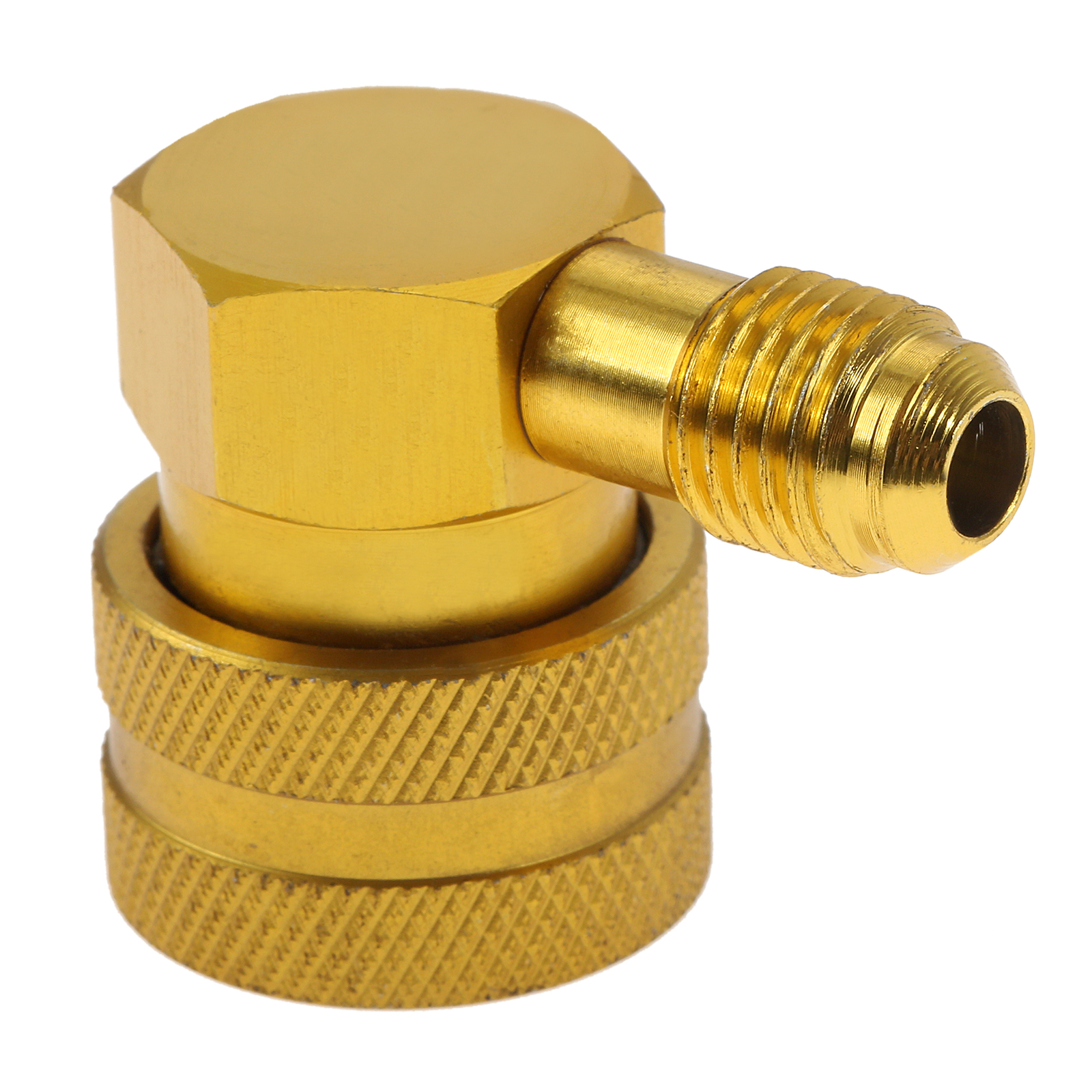 Car HVAC R134a Refrigerant Quick Couplers Adapter 90 Degree 1/4" SAE Low Side A/C Air Condition Manifold Gauge Adapter Connector
