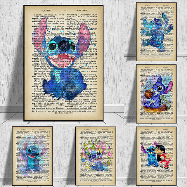 Lilo and Stitch Dictionary Art Print Poster Decoration Gift Disney