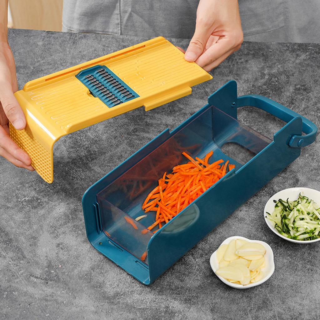  Vegetable Chopper with Container,  Kitchen Tool, Manual Adjustable Cutter Grater , Fruits, Cheese, Vegetables