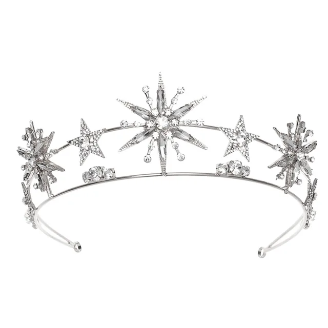 Shiny Star Tiara and Crown Fashion Jewelry 2022 Bling Rhinestone 