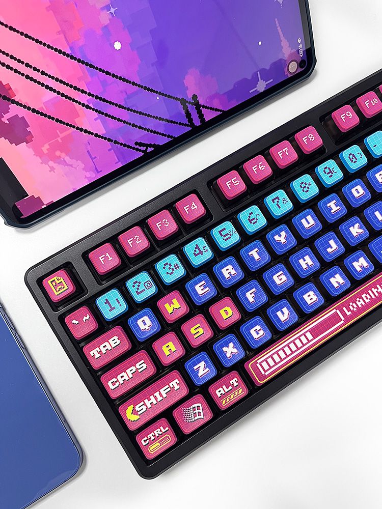 altamente PBT, rosa, azul, teclado de personalidade DIY, ASA, 119-chave