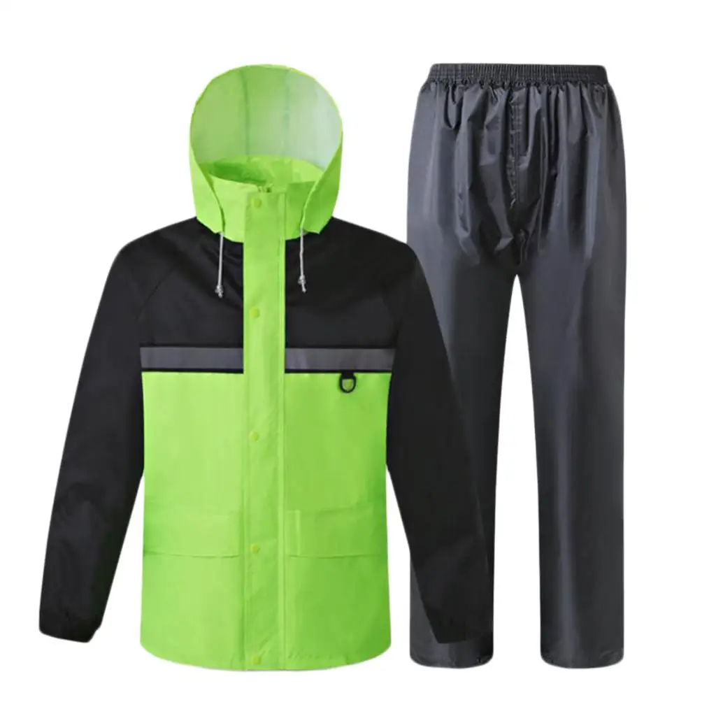 Waterproof Windproof Jacket Trousers Pants Reflective Rain Suit Safety