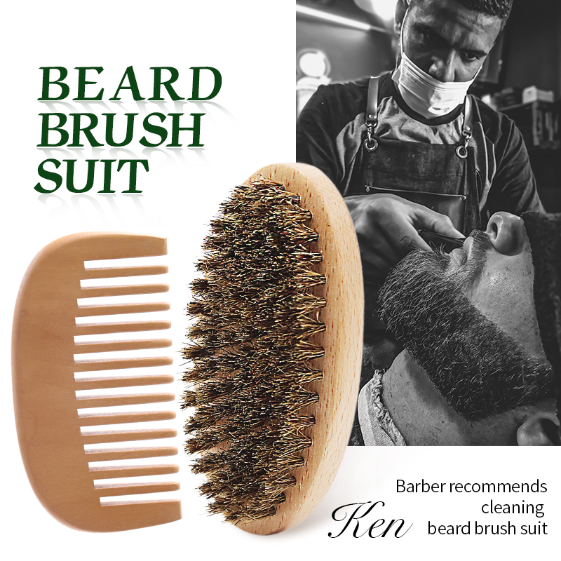 Best of Boar Bristle Beard Brush For Men Beard Grooming Kit With Scissor Wooden Mustache Comb Beard Growth Beard Kit Barba Accesorios Reviews & Tips - Image 2