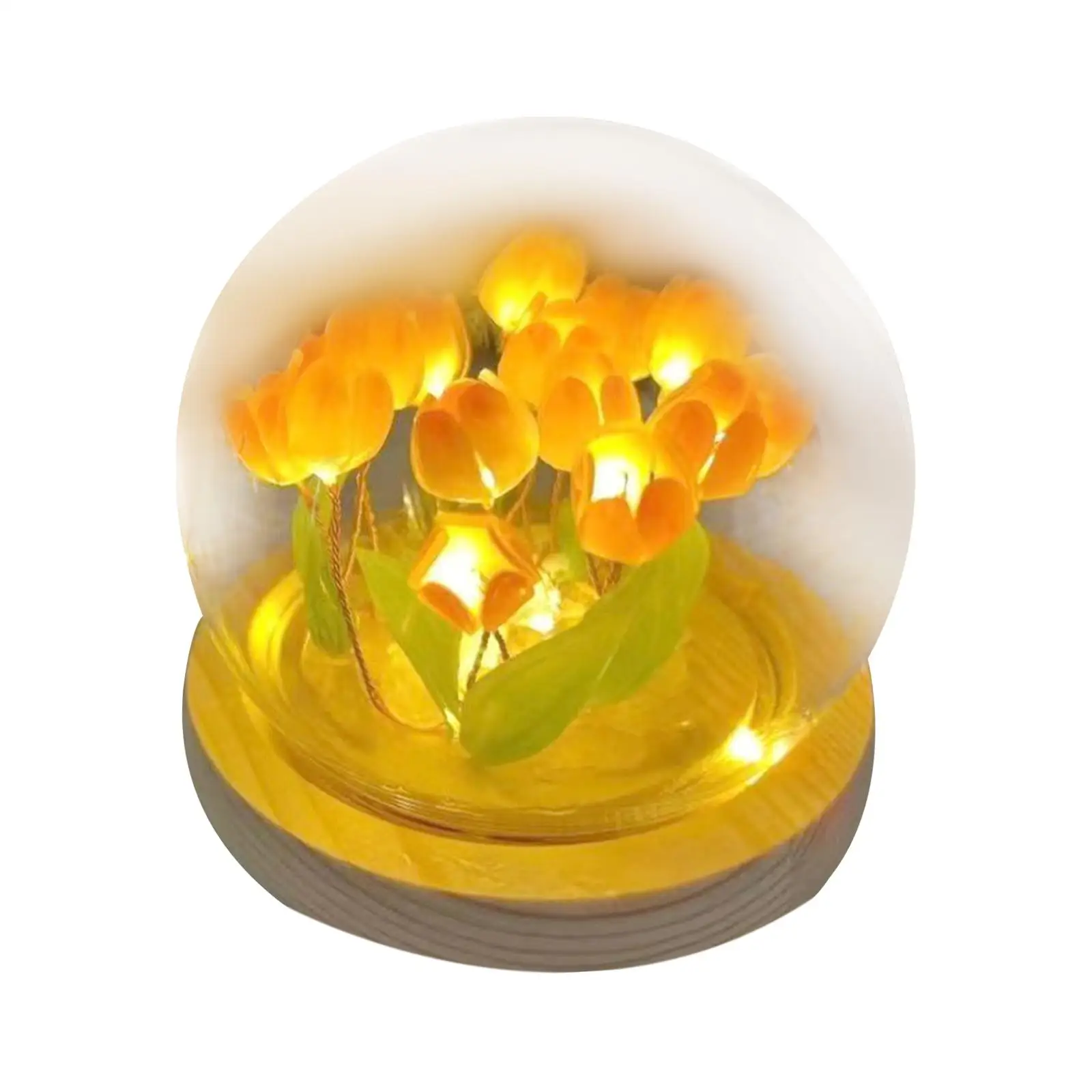DIY Night Light Materials Flower Atmosphere Lamp Lighting Ornament for Desktop Living Room Party Dorm Decoration