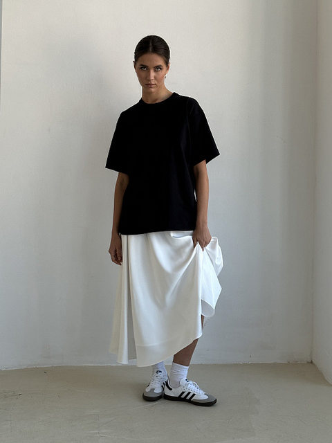 Dames dubbele split maxi lange rok dames effen basic twee zijsplitten rekbare split maxi lange rok UK 8-26, Zwart, 34-36