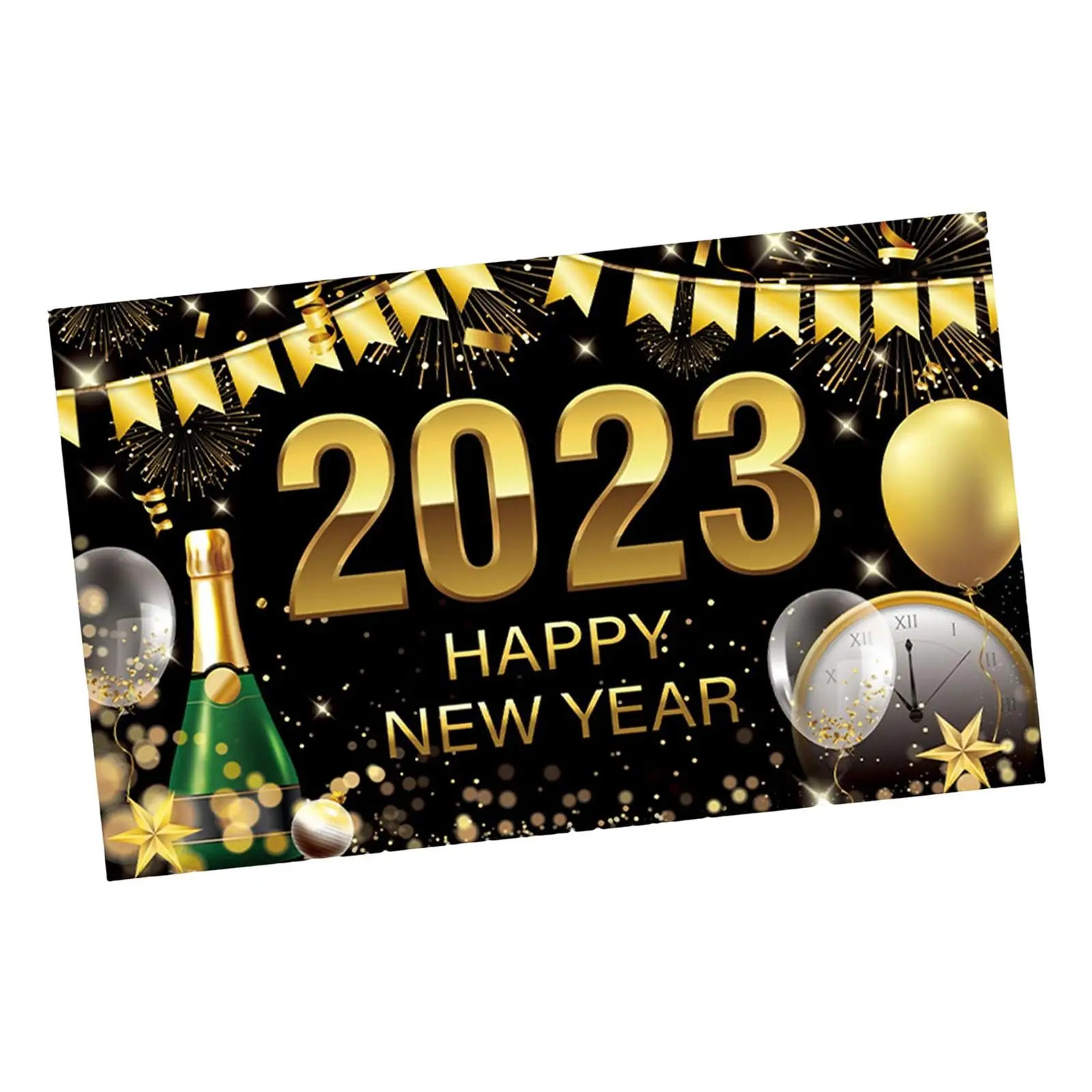 Wall Sign Poster Backdrop Decorative Holiday New Year Decor Indoor Outdoor Lawn Living Room Office Happy New Year Banner 2023