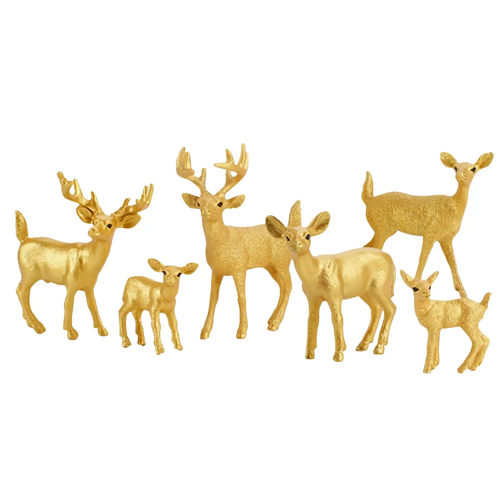 6 Pieces Miniature Deer Model for DIY Projects Props Kindergarten Girls Boys