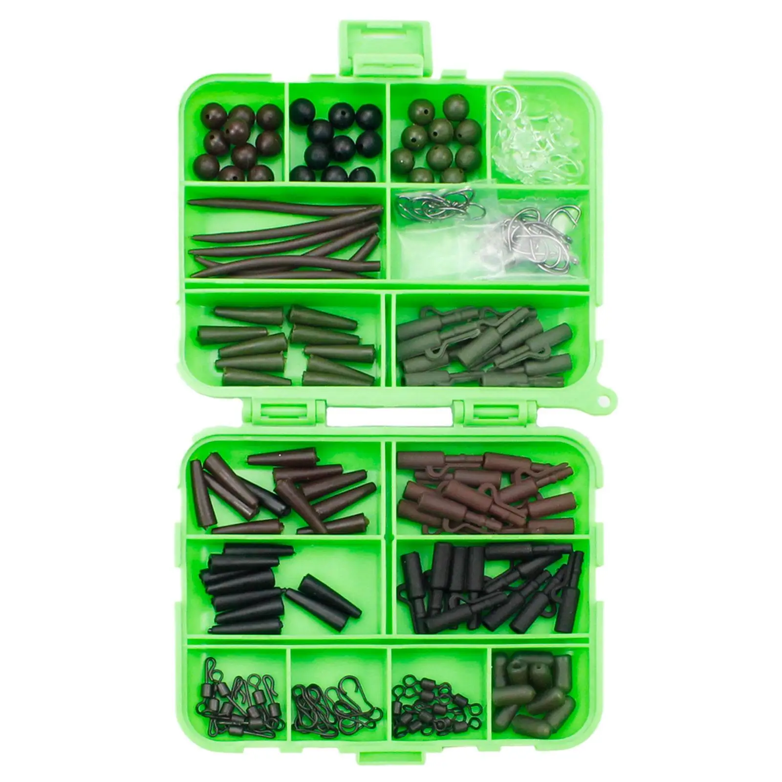 Carp Fishing Tackle Kits Tail Rubber Clips W/ Portable Cases Link Swivel Quick Change for Carp Bait Rigs Coarse Fishing Gear