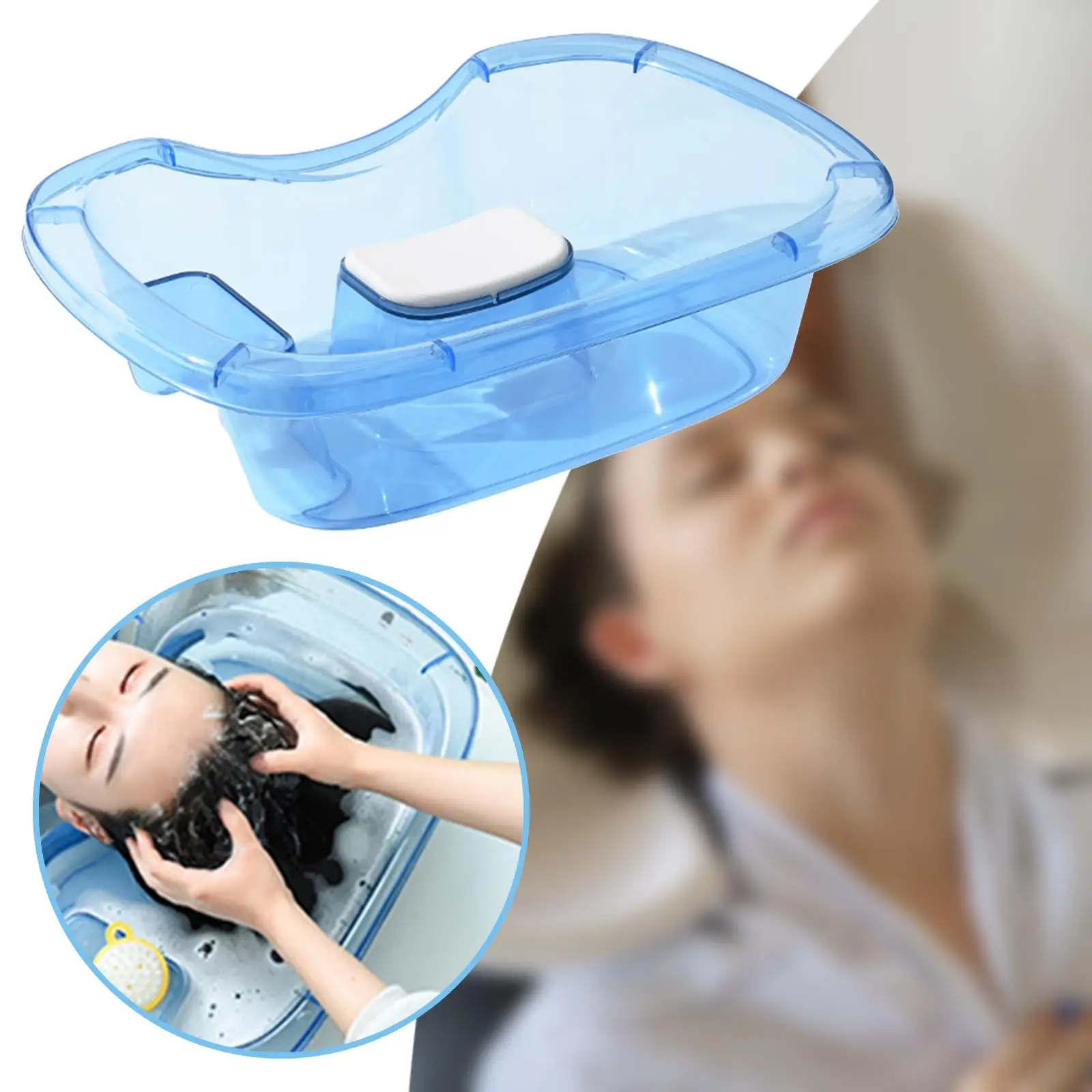 Hair Washing Basin Lightweight Rinse Basin Mobile Shampoo Basin Shampoo Bowl for Bedside Disabled Injured Salon Patients