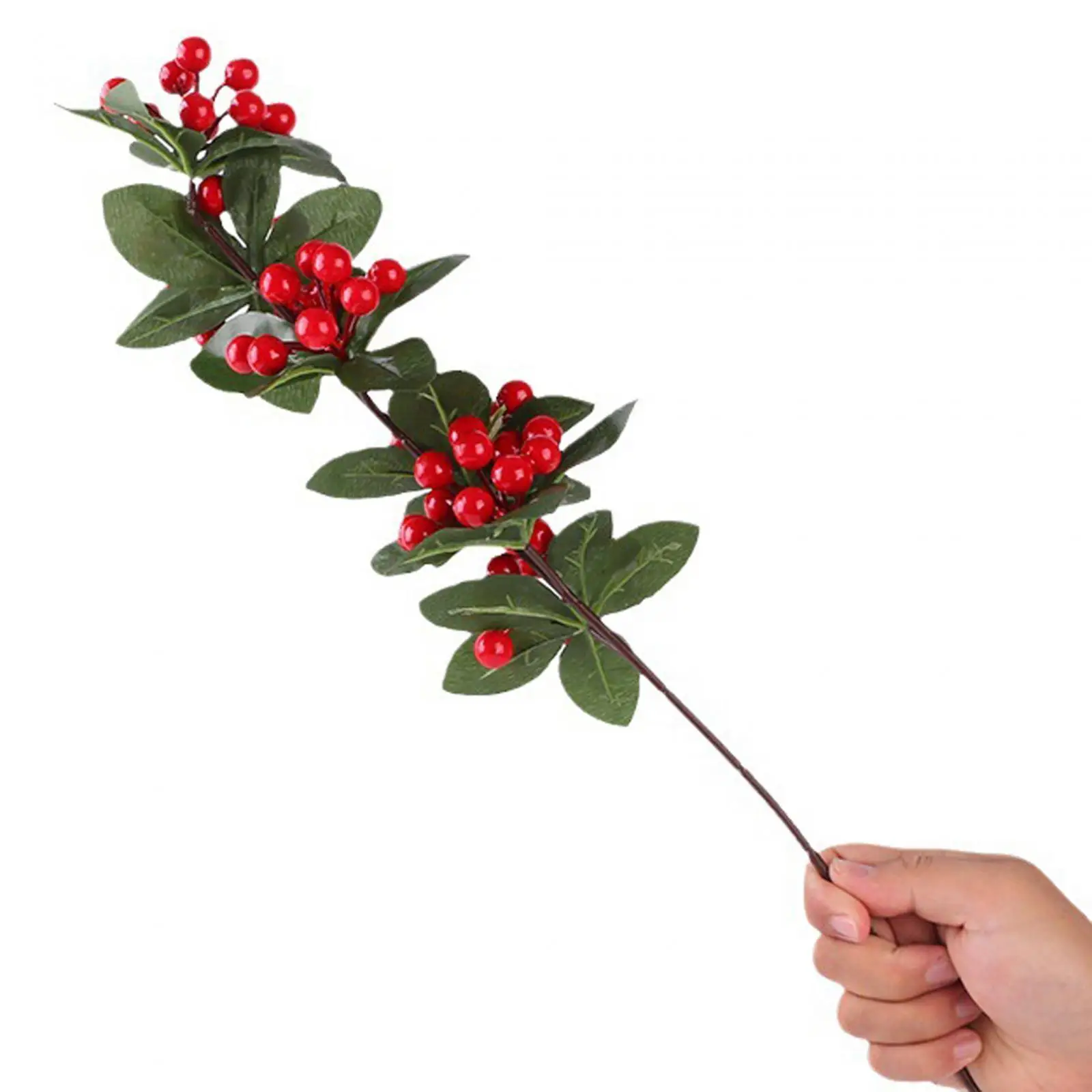 Christmas Berry Twig Stem Durable Desktop Ornament Christmas Berry Picks Stems for Wedding Party Holiday Wreath Home Decoration