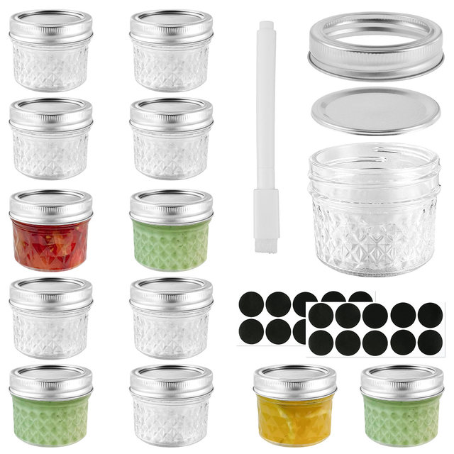 Small Mason Jars with Lids and Bands, 120ml Mini Canning Jars with Crystal  Glass for Food Storage like Jelly, Spice, Yogurt, Jam - AliExpress