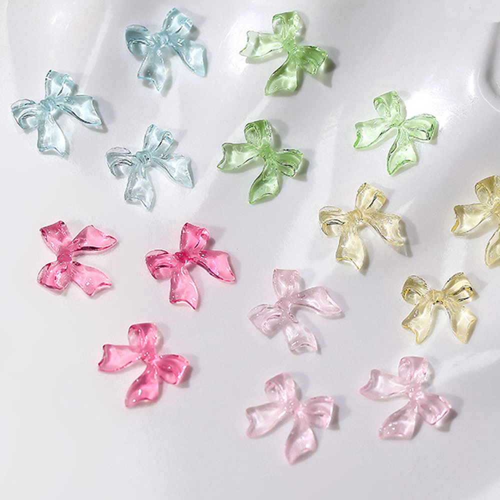 Best of 50pcs Jelly Ribbon Bows Nail Art Charm 3D Colorful Transparent Candy Color Summer Nail Decoration DIY Korea Nail Decor Parts Reviews & Tips