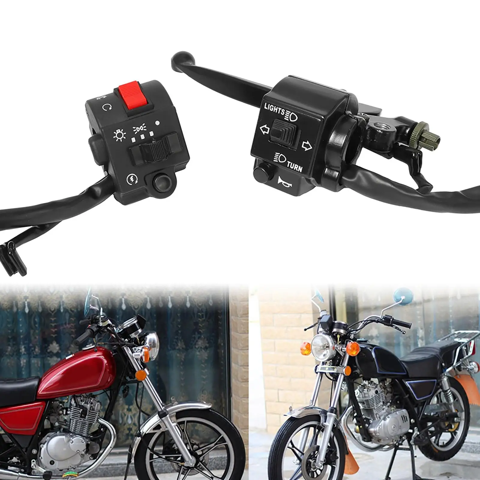 1 Pair Motorcycle Handlebar Switch Assy Assembly Fit for 5 Gn125