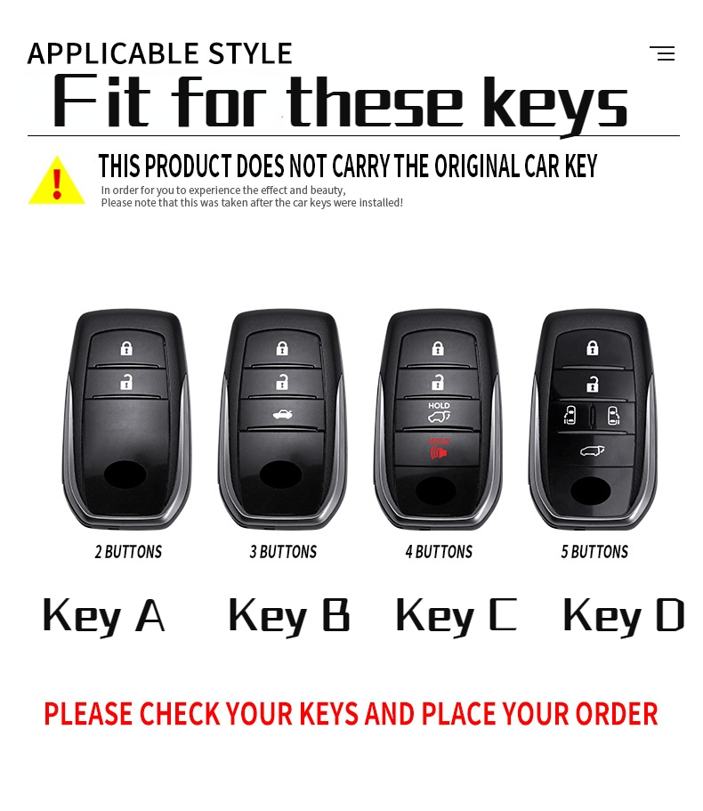 Copertura della cassa chiave a distanza dell'automobile della lega per Toyota RAV4 Crown Hilux Fortuner Camry Land Cruiser Prado proteggere gli accessori Fob Shell - S45803e12fc5149ab822685560eedc5625