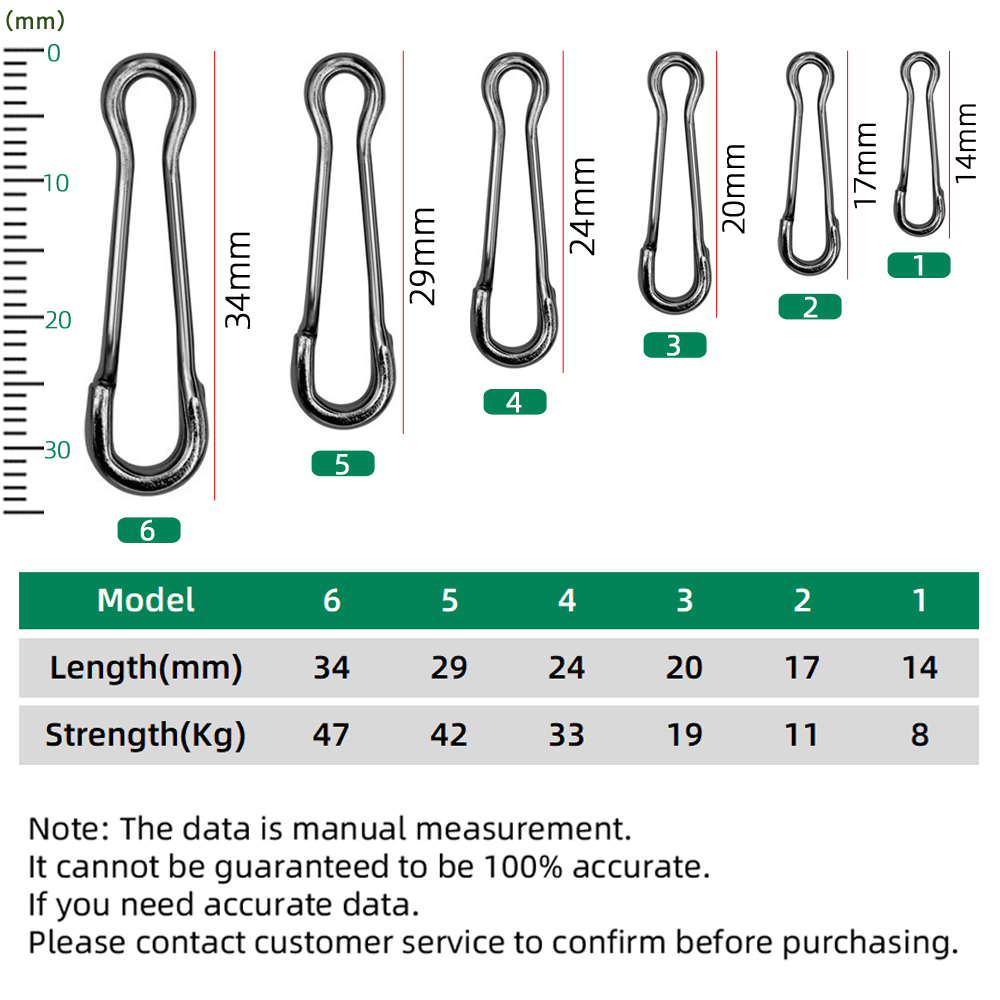 DNDYUJU 10 bis 20 Stück Angelverschluss aus Kohlenstoffstahl, Angelwirbel, Pin-Köderverbinder, Angelzubehör, Pesca – Detail 3