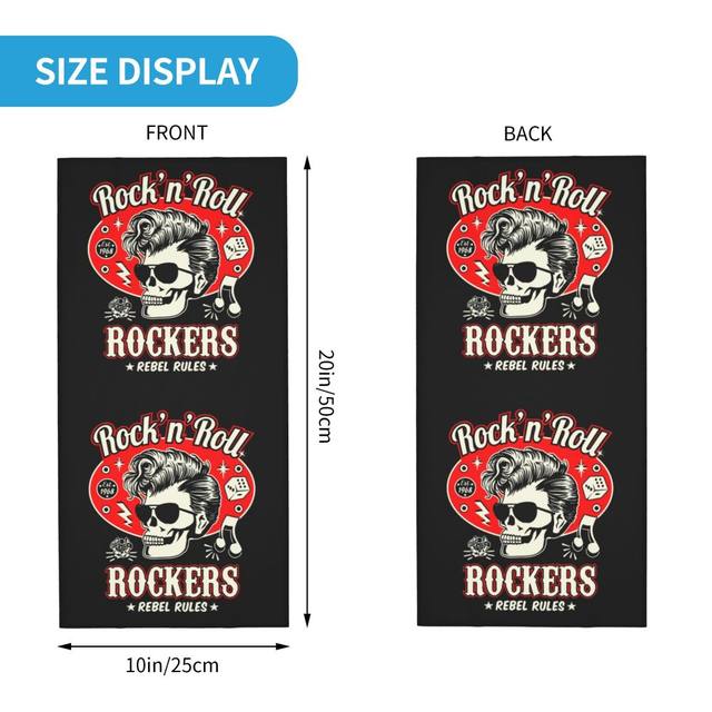 Rockabilly Rock And Roll Skull Dice Rockers Bandana Neck Gaiter