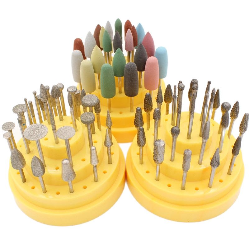 Best of Dental Silicone Rubber Rotary Tungsten Steel Polishing Burs Drill 2.35mm Shank Nail Drill Bit Cutter Set Rotary Tool Set Reviews & Tips