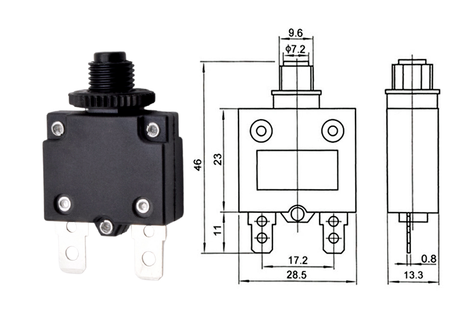5pcs MR1 Circuit Breaker 3A 4A 5A 6A 8A 10A 15A 20A Thermal Current Overload Protector Push Button Switch with Waterproof Cap