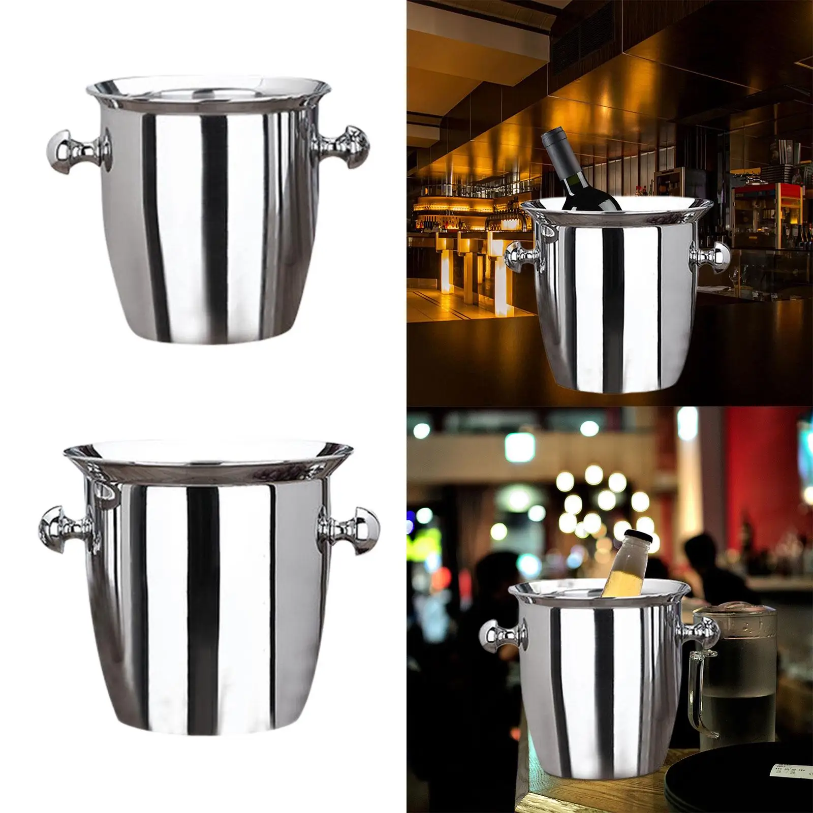 Stainless Steel Ice Bucket Premium Ice Container Practical Thicken Durable