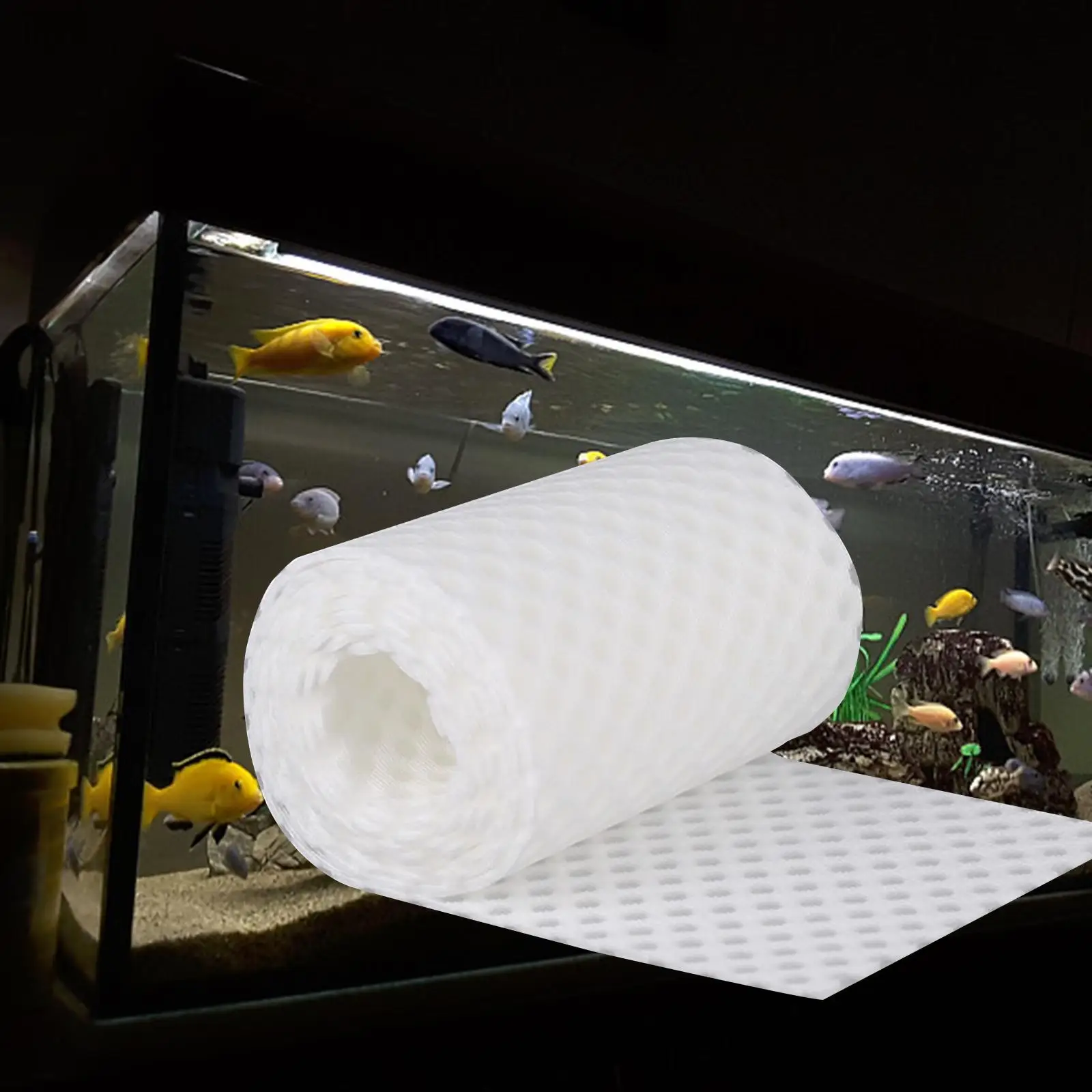 3D Honeycomb Aquarium Filter Blanket Fish Tank Purification Sponge Reusable