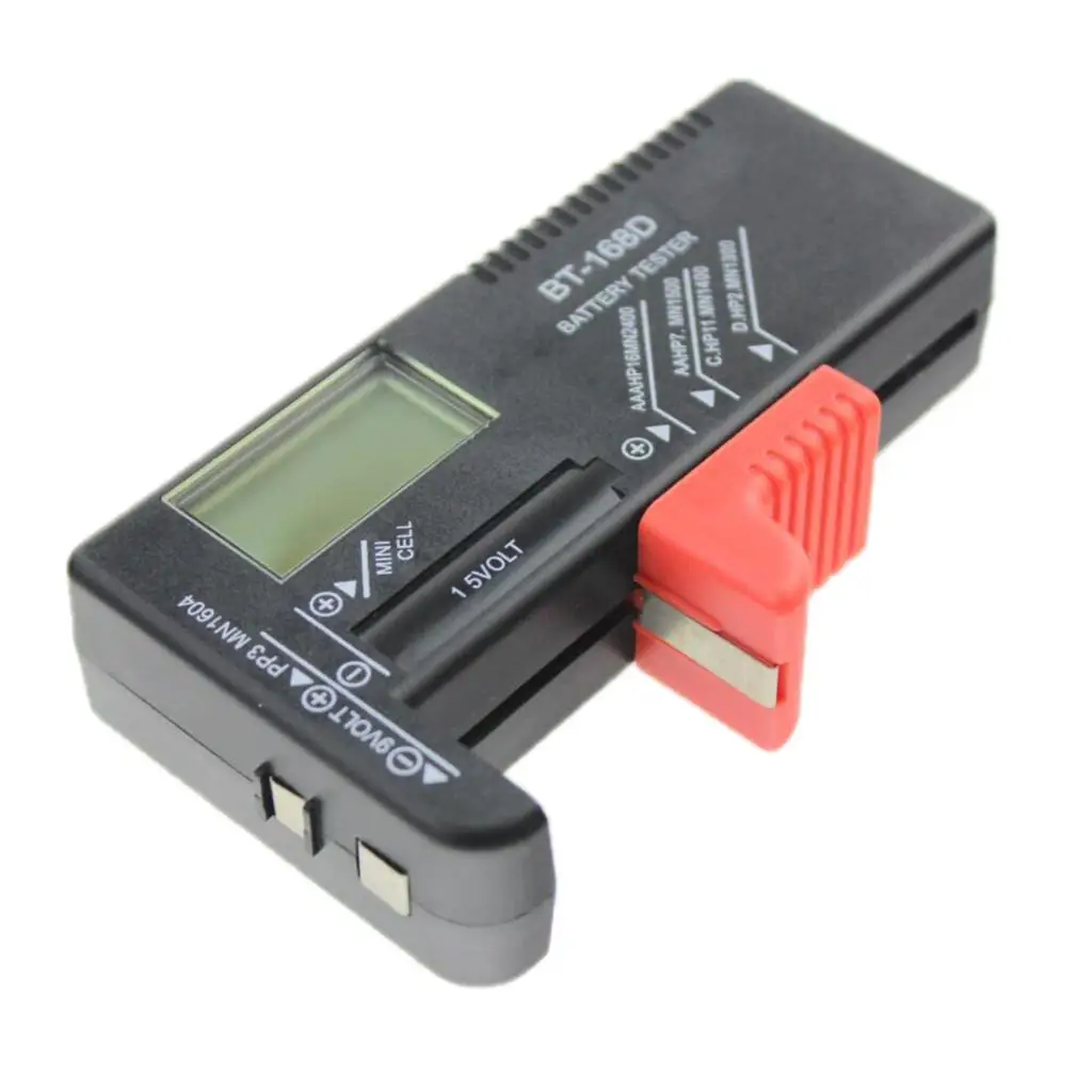 Digital LCD Battery Tester Checker Tool for 9V/1.5V Cell and Button Battery