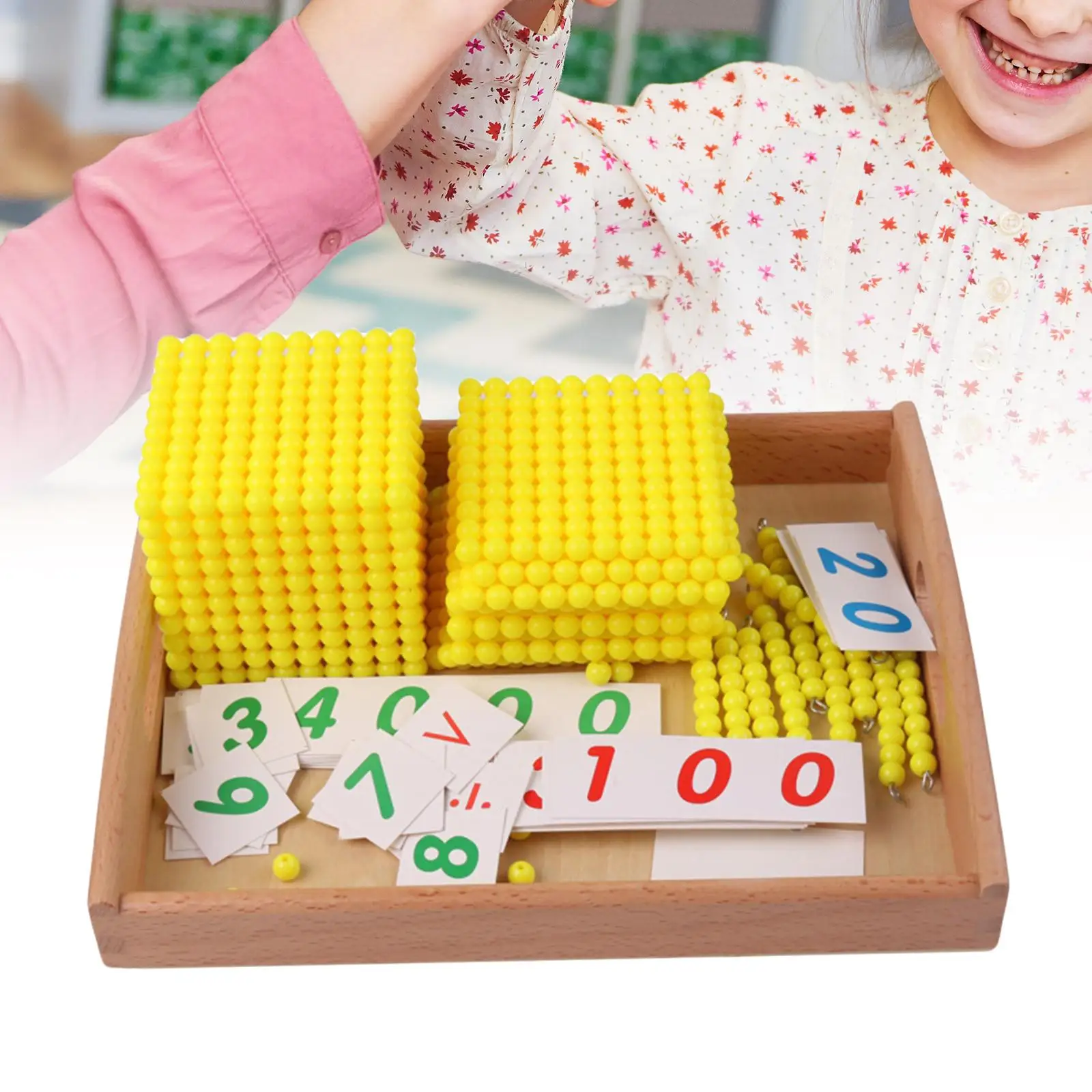 Montessori Math Beads Materials Decimal System Mathematics Aids bank board game