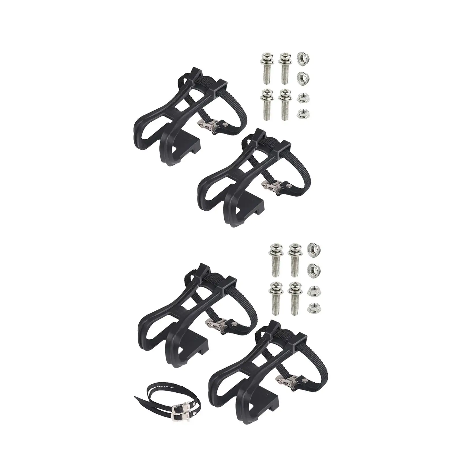 Bike Pedal Straps with Screws Pedal Clips Straps for Outdoor Road Bike BMX