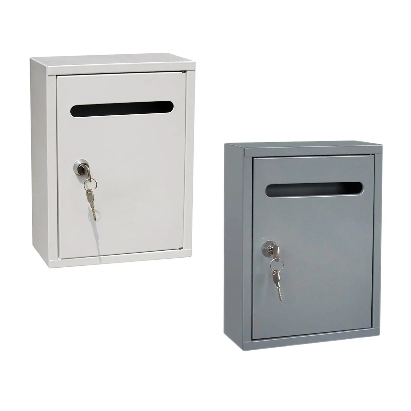 Mailbox Key Lock Wall Mount Drop Box with 2 Keys Secured Safe Suggestion Box Collection Boxes Letterbox Mail Box