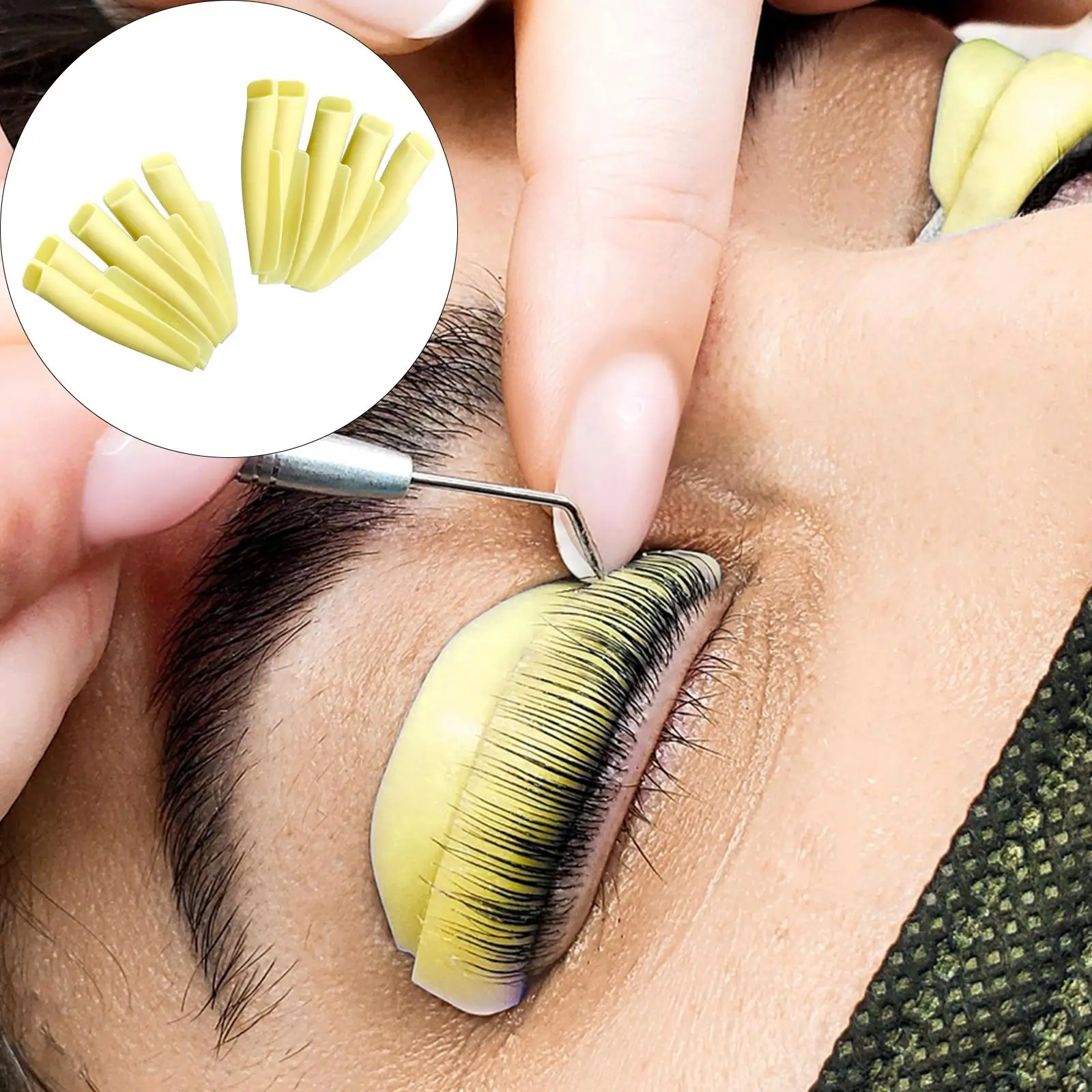 Eyelash Perming Curler Silicone Pad Eyelash Lift Pads Eyelash Extensions 5 Size Adhesive Durable for Women Girls