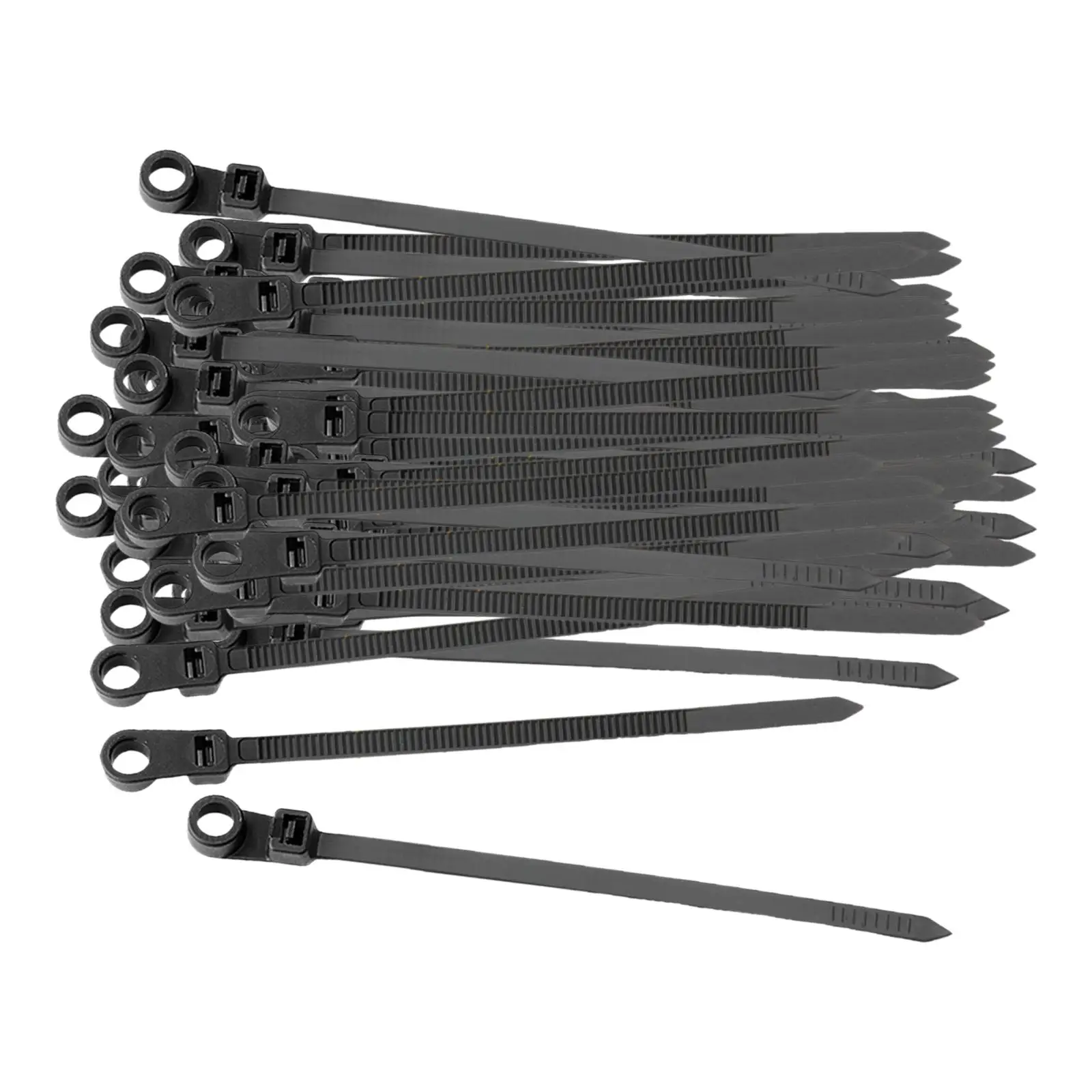 100x Nylon Cable Zips Wire Ties with Screw Hole Self Locking Tie Wraps for Home Garage Indoor Outdoor Garden Trellis Workshop