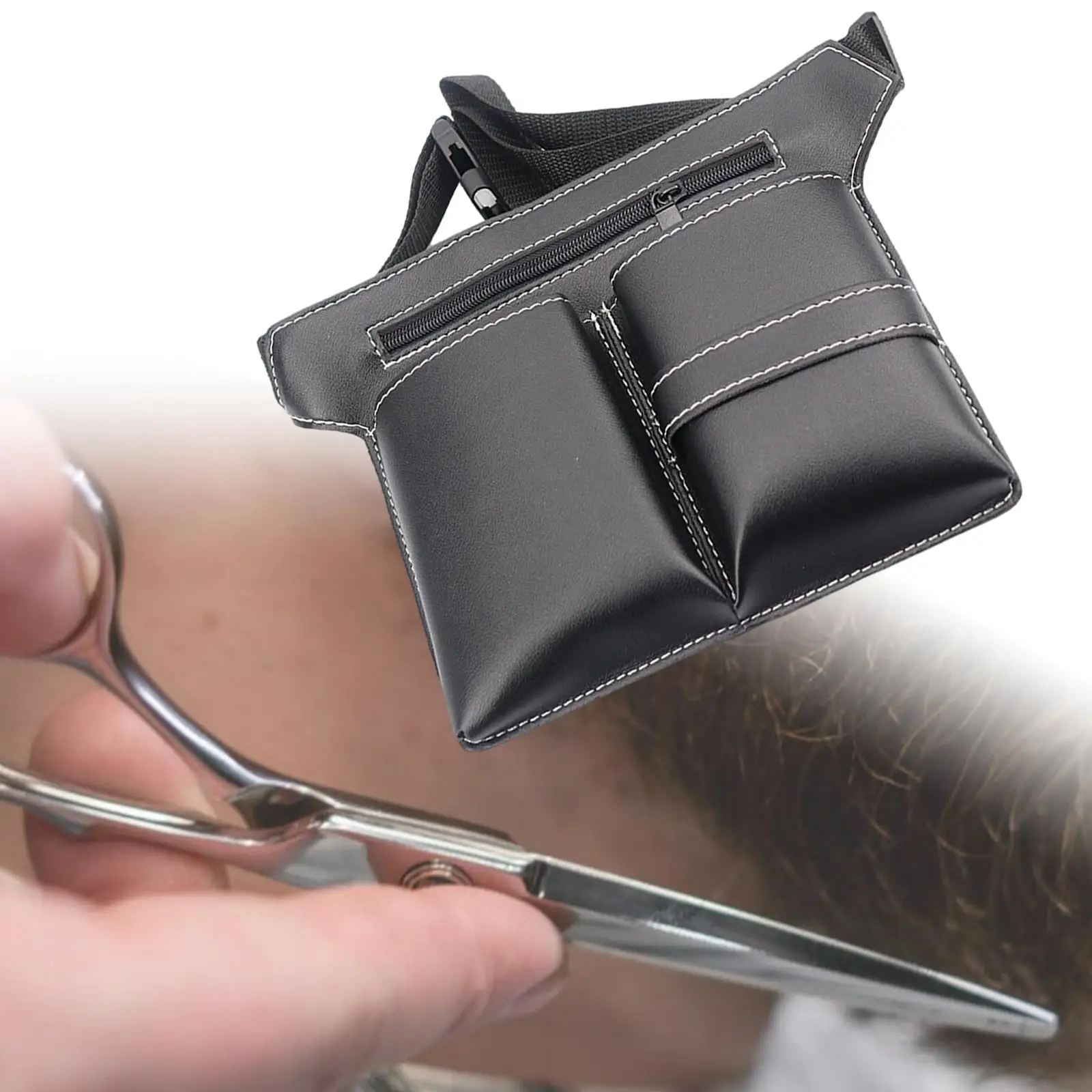Hair Scissor Holster PU Leather Storage Case for Barber Hair Stylist Salon