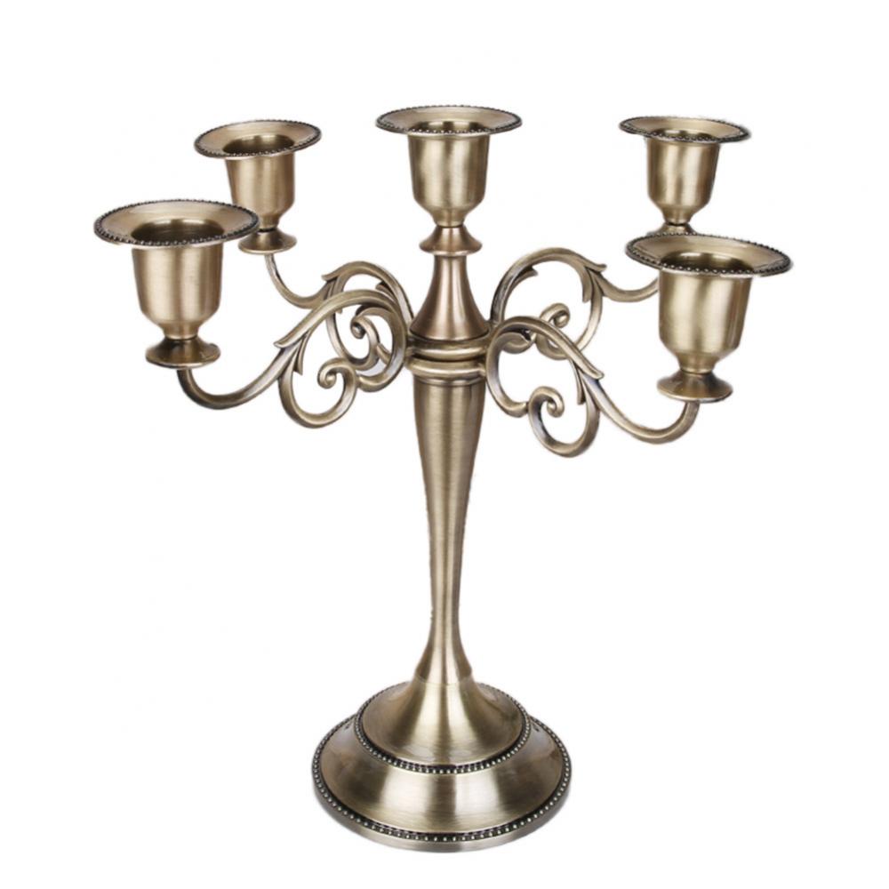 Romântico Metal Candle Holder, 3 5-Arm Candlestick,