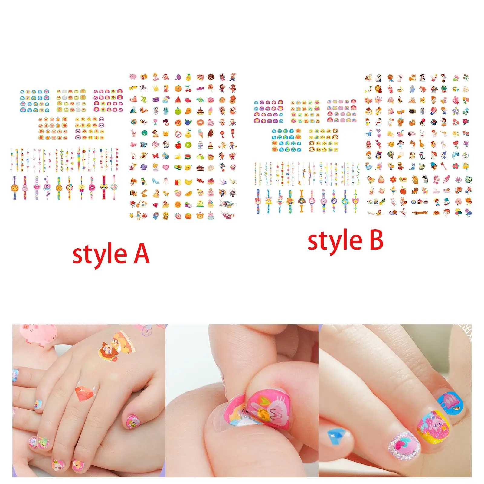 Nail Stickers Stickers Set Decals Cute Manicure Accessories Girls DIY Nail Art Decals Nail Patches for Gifts Party