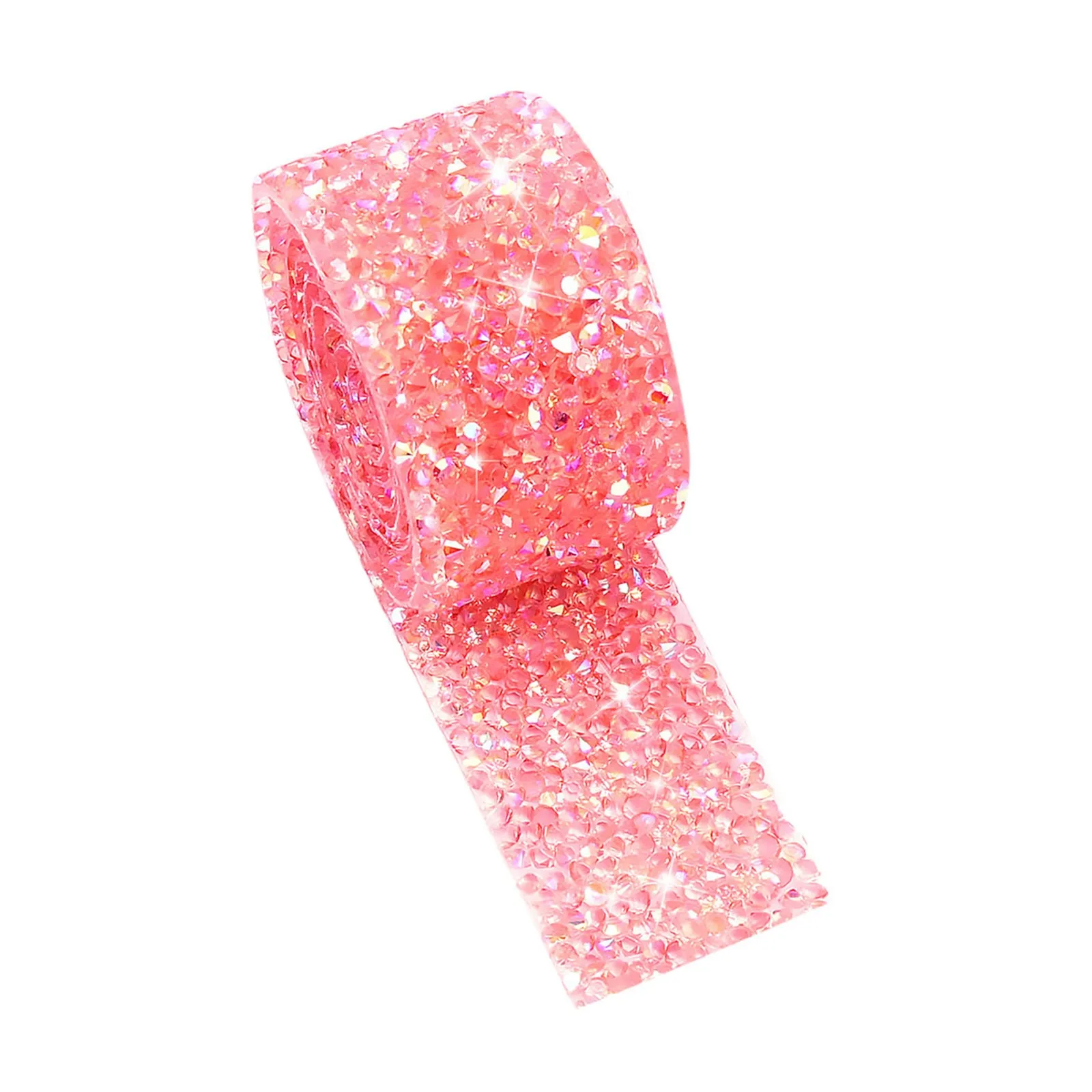 pink Rhinestone Chain Tape Trim Resin Diamond Belt Strip Double-side Adhesive Self-adhesive Clothing Accessories DIY Accessories